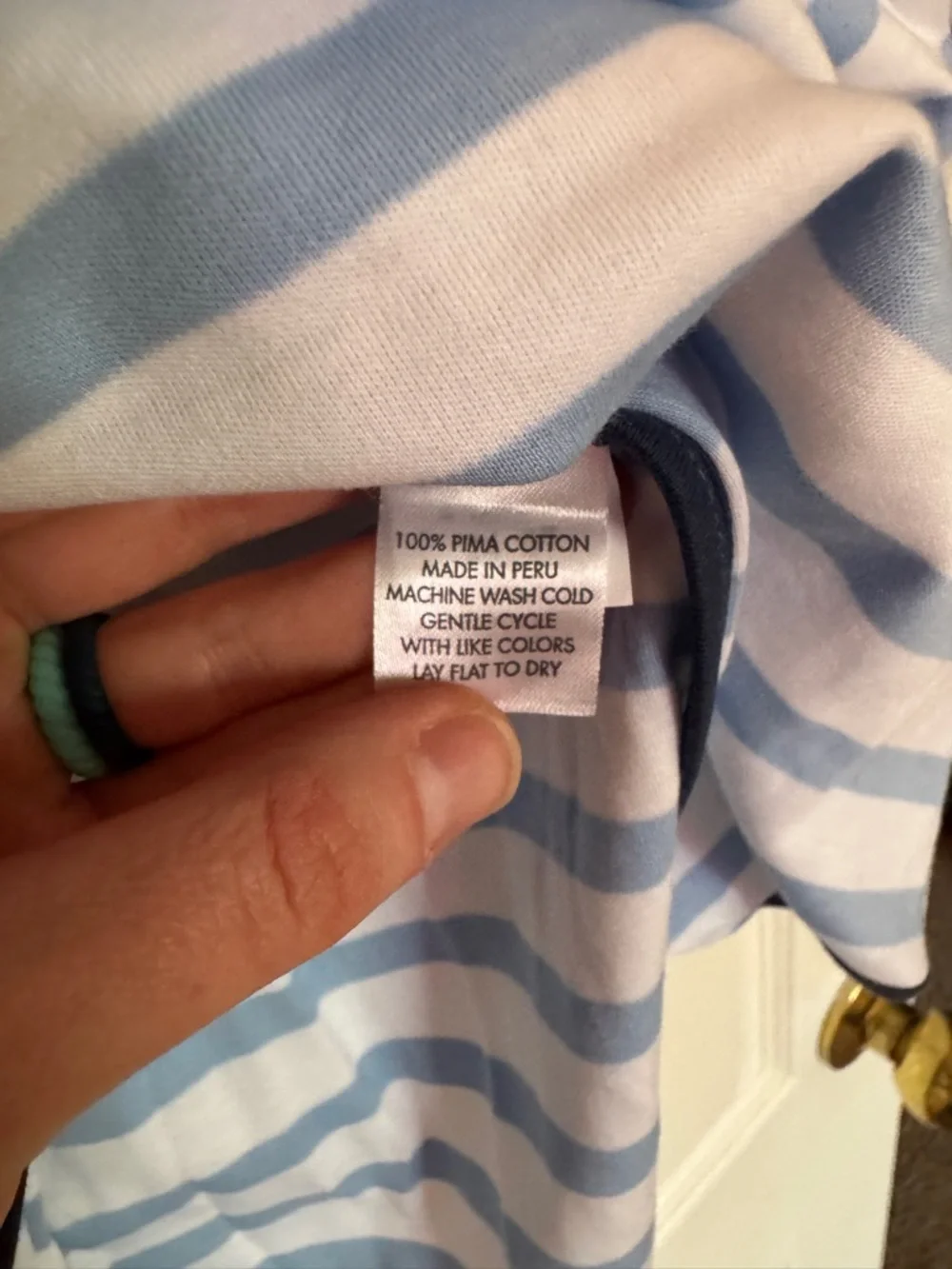 NWOT Lake Pajamas: Pima Long-Long Set in Hydrangea & Navy - Picture 10 of 11